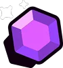 Paars edelsteenpictogram dat wordt gebruikt als premiumvaluta in de mobiele game Brawl Stars